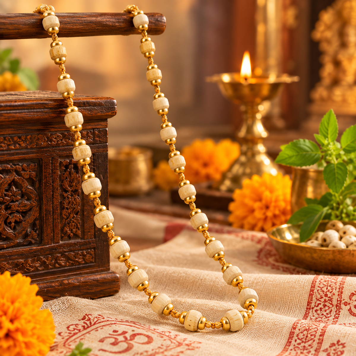 Gold Plated Tulsi Mala
