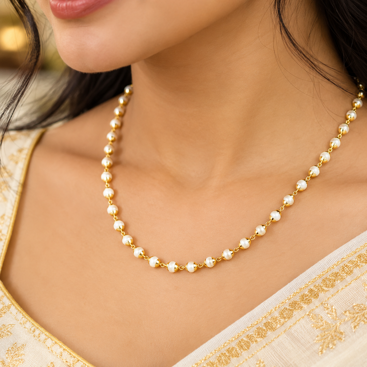 Gold Plated Tulsi Mala